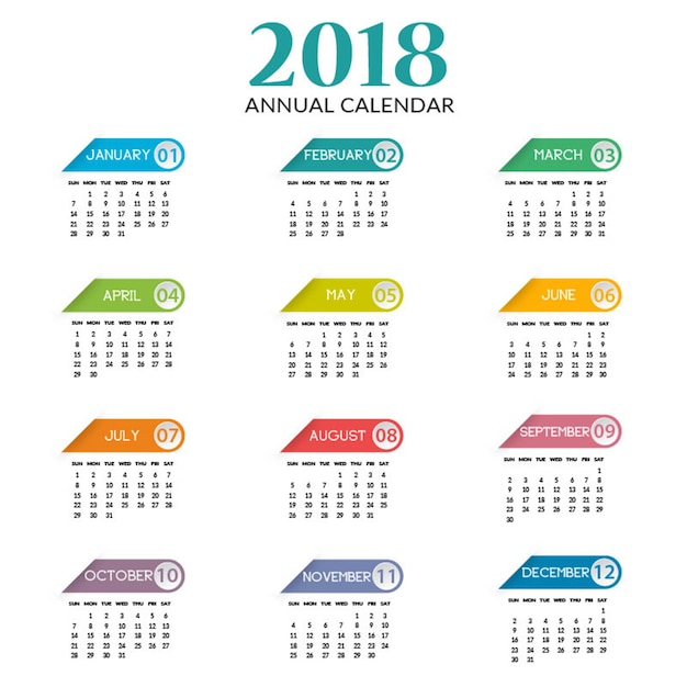 Calendario annuale 2018