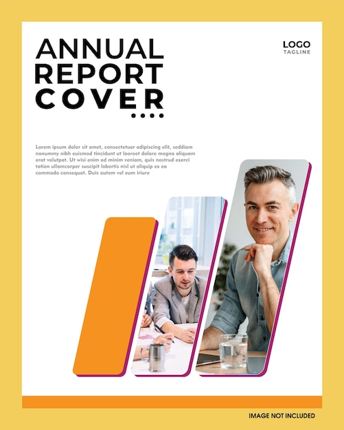 annual cover report flyer template design vector