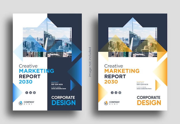 Annual report brochure flyer design leaflet presentation book cover business magazine template EPS