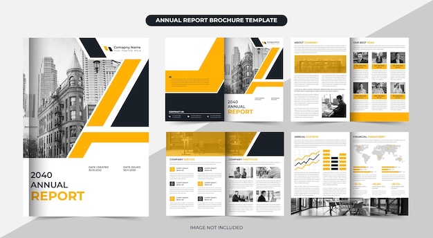 Annual report brochure template or corporate brochure and business brochure design