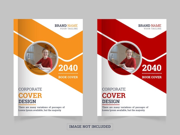 Annual report corporate book cover design template in a4