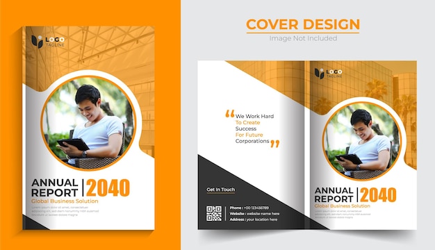 Annual report corporate business book cover design