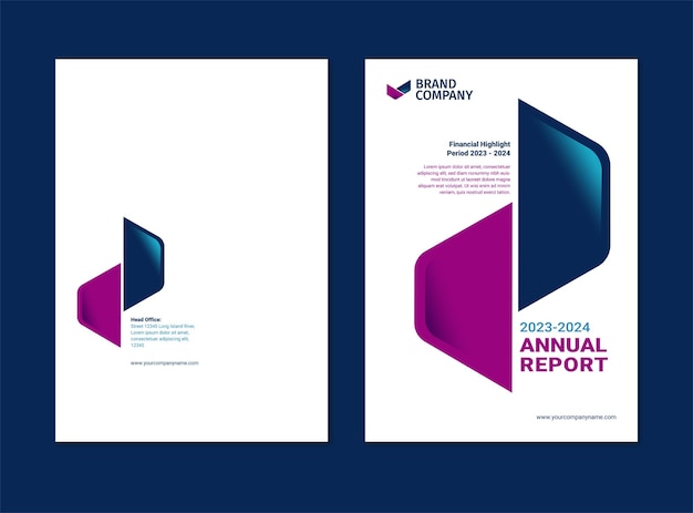 Annual report cover design minimalist professional style template