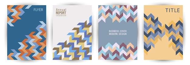 Annual report cover layout set graphic design Swiss style creat