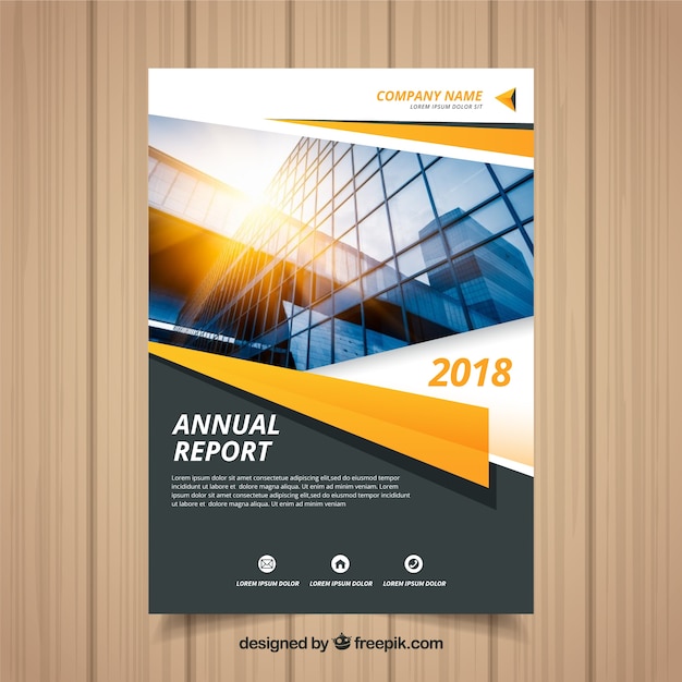 Annual report cover with photo