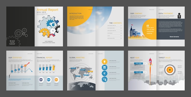 Insieme di modelli di progettazione di report annuale