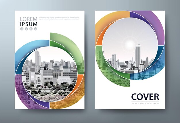 Annual report flyer book cover template