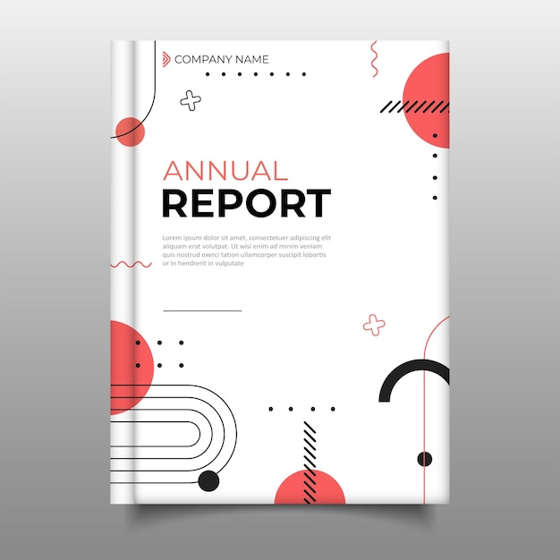 Vector annual report flyer modern cover book geometric memphis design