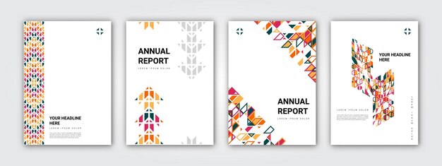 Annual report geometric cover design A4 size can be used according to your needs