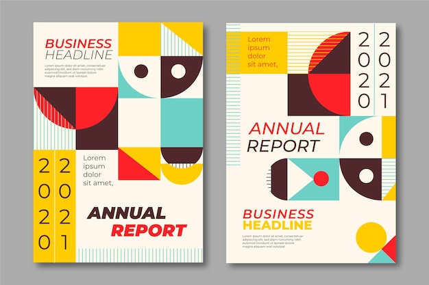 Annual report geometric shapes templates