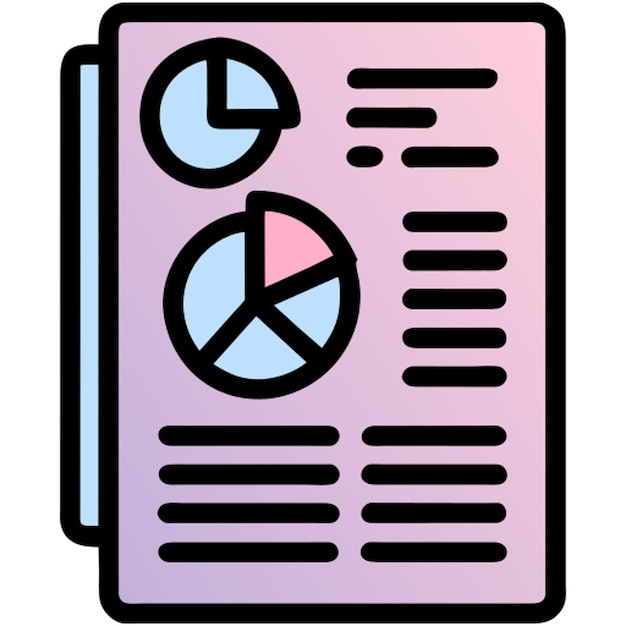 annual report infographic icon colored outline