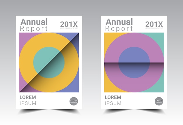 Annual report layout template design.