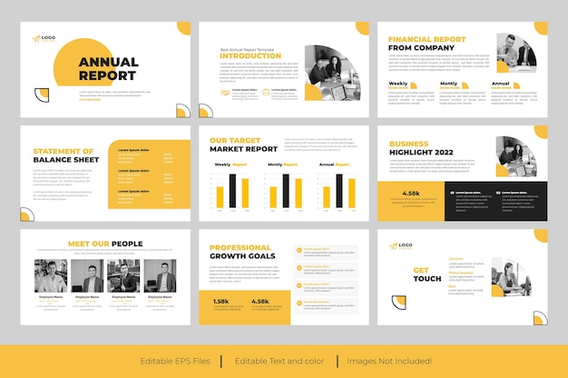 Annual report powerpoint presentation or business annual report presentation slide design