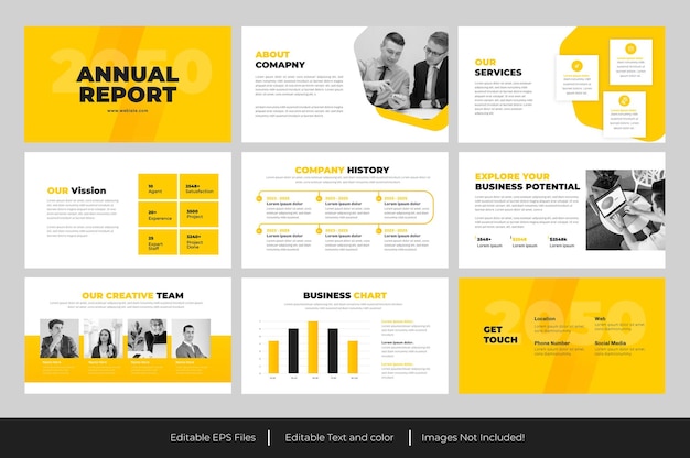 Vector annual report powerpoint presentation design