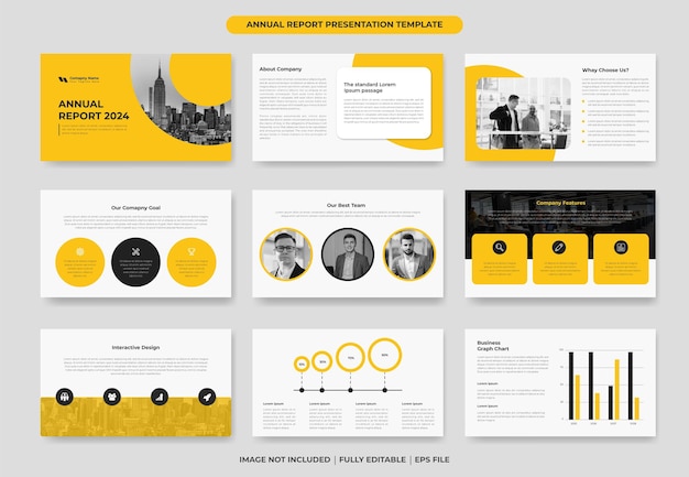 Vector annual report powerpoint slide template or proposal project template