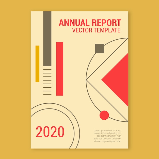 Vector annual report template for 2020