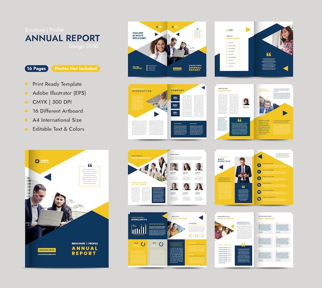 Annual Report Template Design and Corporate Business Brochure Design or Company Profile