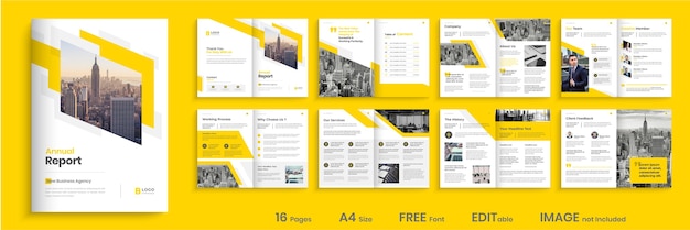 Annual report template design, creative minimal brochure template design