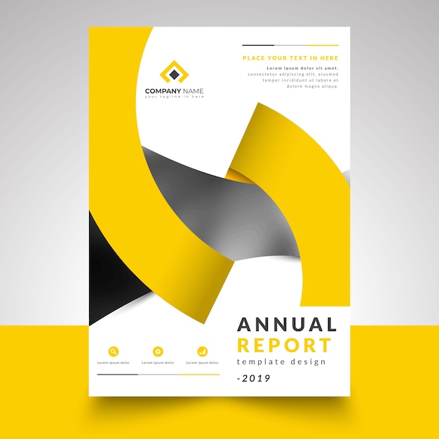 Vector annual report template with creative design ribbon