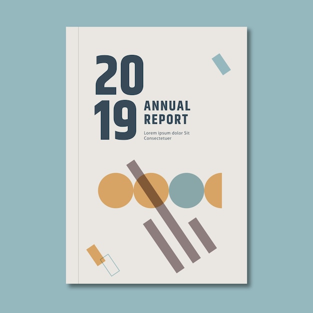 Vector annual report template with dots and lines