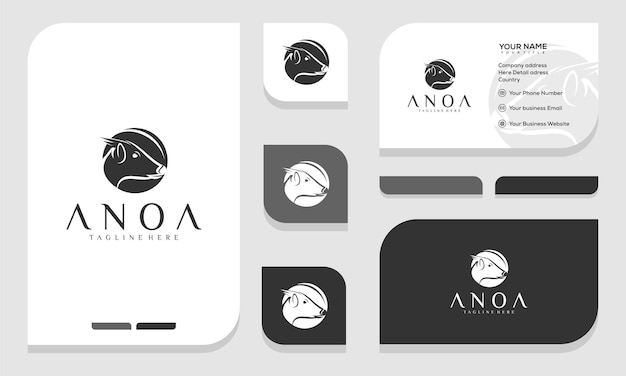 Design del logo della testa di anoa