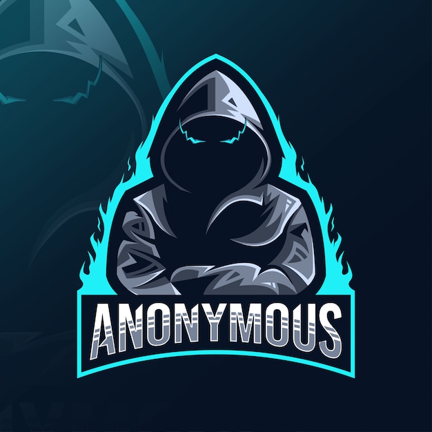 Anoniem mascotte logo esport ontwerp