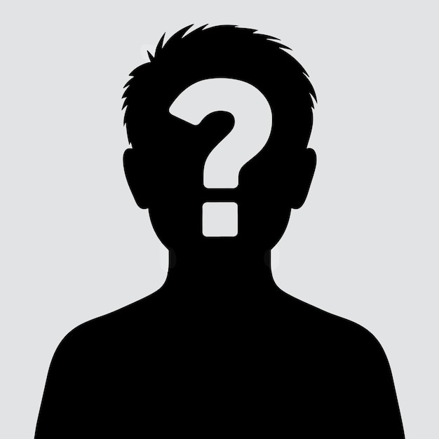 Anonieme persoon silhouet met vraagteken