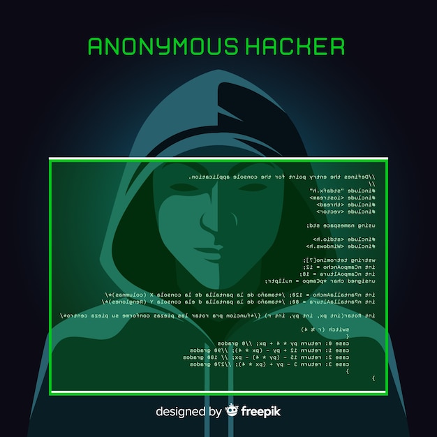 Anonymous hacker concept with flat design