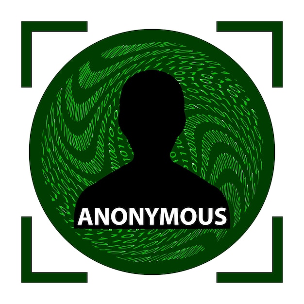 Anonymous hacker logo matrix