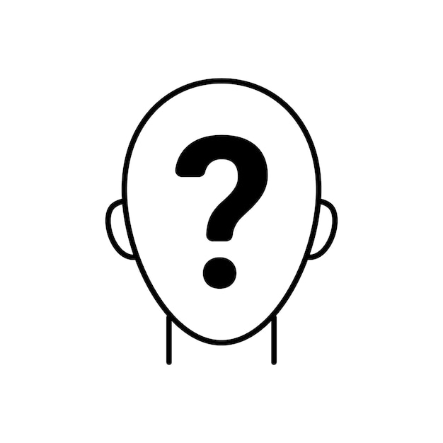 Anonymous head with sign question line icon Who person concept search suitable Vector illustration