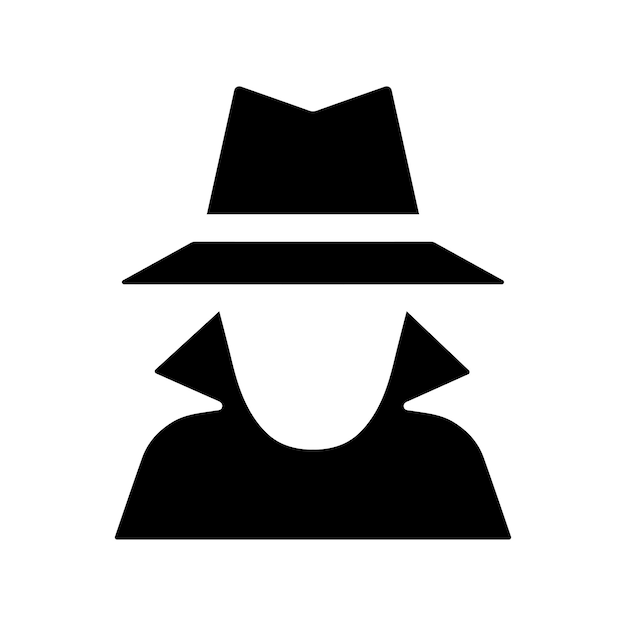 Anonymous hidden incognito icon black vector graphics