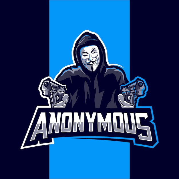 Anonymous mascot logo esport design