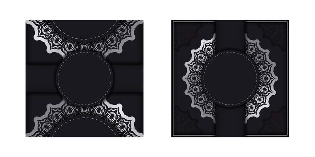 Ansichtkaart in donkere kleur met luxe patroon