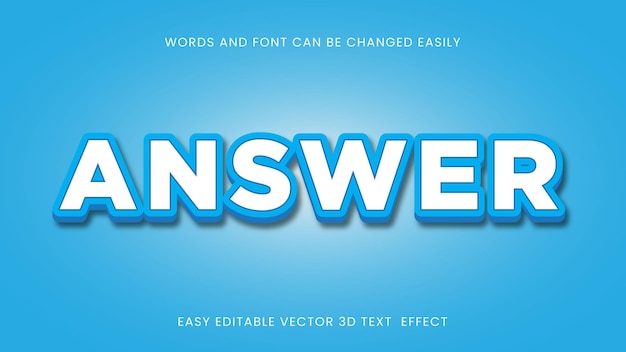Answer 3d text style