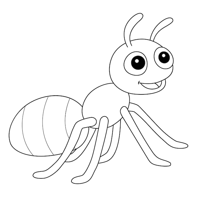 Vector ant animal coloring page for kids