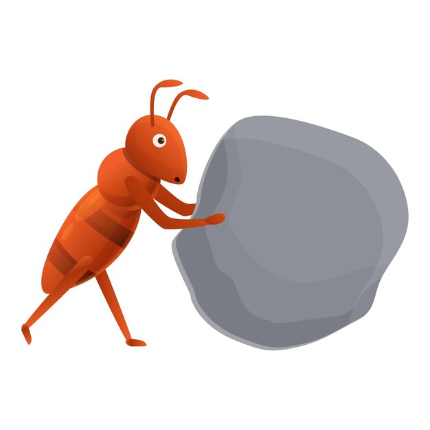 Vector ant find stone icon cartoon of ant find stone vector icon for web design isolated on white background