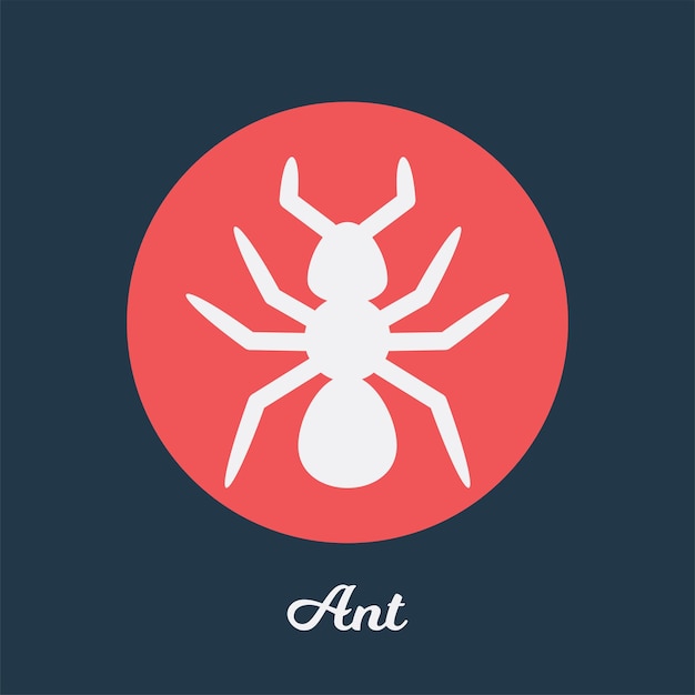 개미 평면 아이콘 디자인, 로고 심볼 요소
