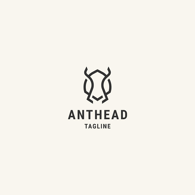 Ant head line logo