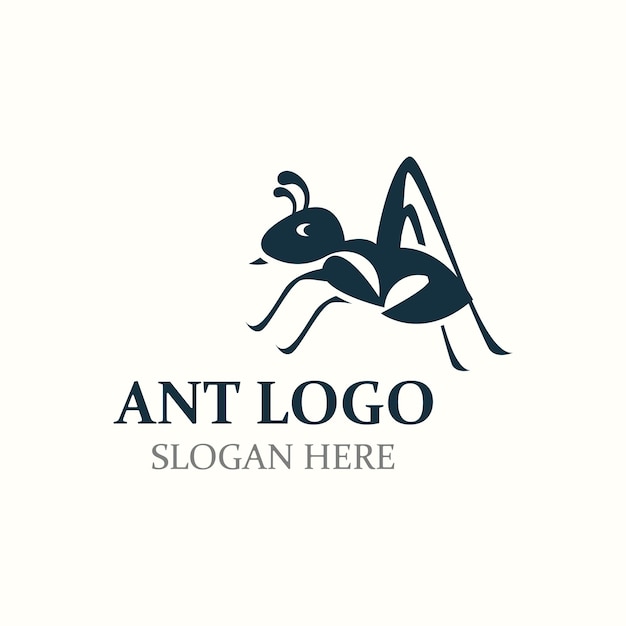 Ant logo design silhouette Isolated animal ants on background design template vector