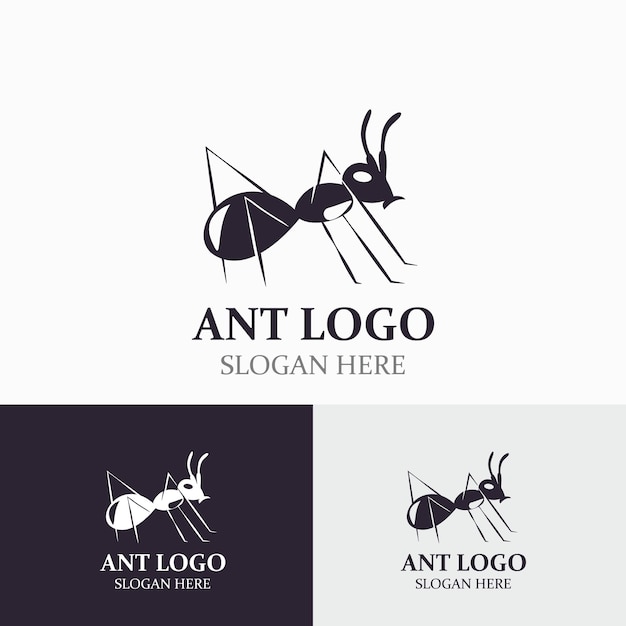Ant logo design silhouette Isolated animal ants on background design template vector