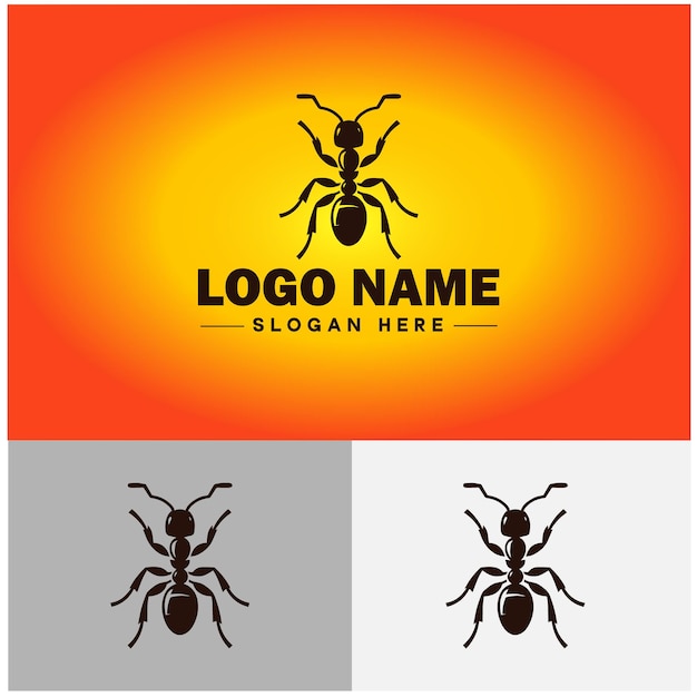 Ant logo insects icon company brand business ant logo template editable vector