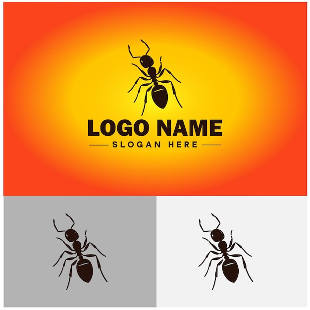 Ant logo insects icon company brand business ant logo template editable vector