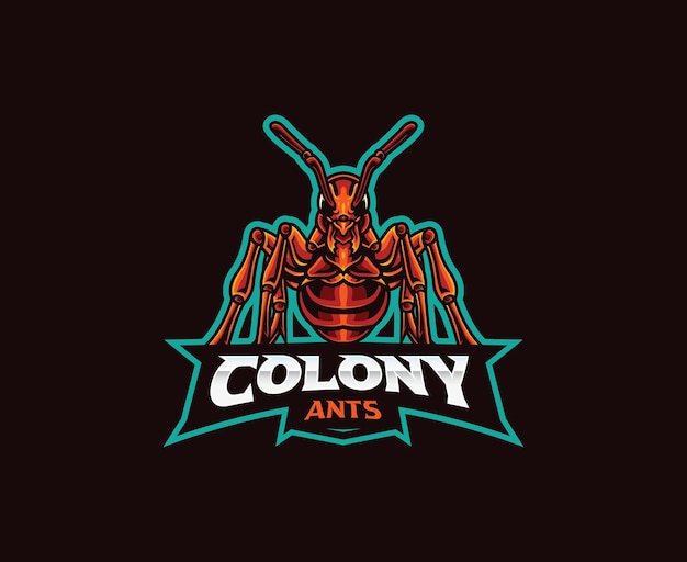 Vector ant mascot logo design