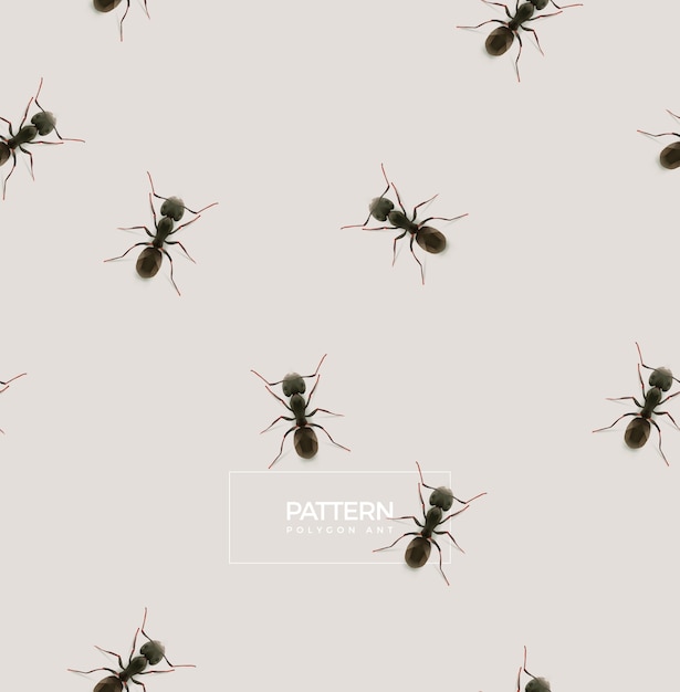 Ant pattern, low poly illustration