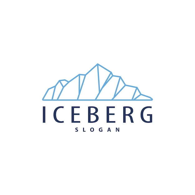 Antarctic Cold Mountain Iceberg Logo Ontwerp Eenvoudige Vector Template Symbol Illustratie