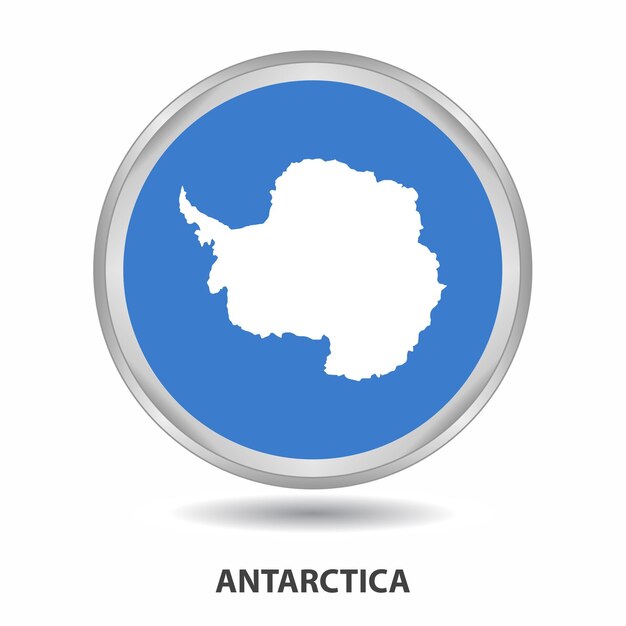 Antarctica round flag, badge, icon design