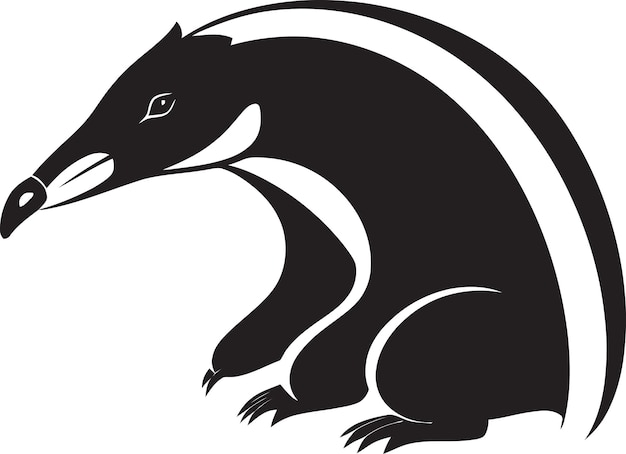 Vector anteater beauty in black a vector logo of grace timeless black anteater logo a masterpiece in vector