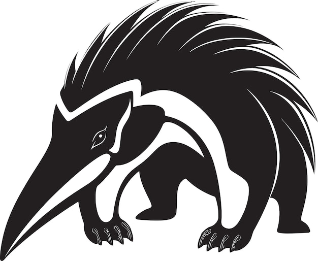 Anteater Silhouette in Black A Timeless Logo Streamlined Anteater Emblem Black Vector Logo