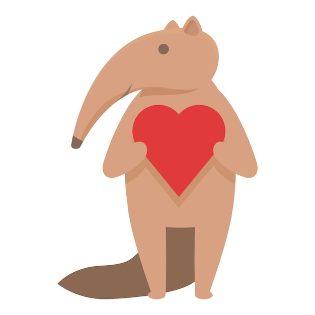 anteater take heart icon cartoon vector fauna zoo wild mammal