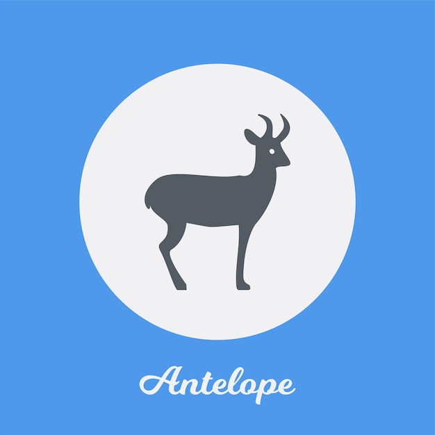 Antelope flat icon design, logo symbol element